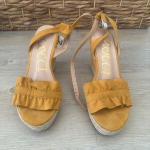 CCOCCI Yellow Espadrille Shoes with Ankle Strap